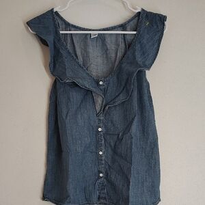 Old Navy Blue Denim Women's Blouse